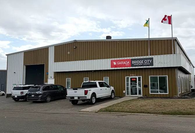 Bridge City Garage Doors showroom in Saskatoon